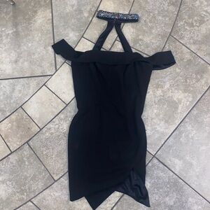 Black Diamond rhinestone choker dress